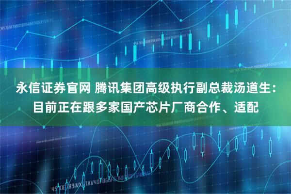 永信证券官网 腾讯集团高级执行副总裁汤道生：目前正在跟多家国产芯片厂商合作、适配